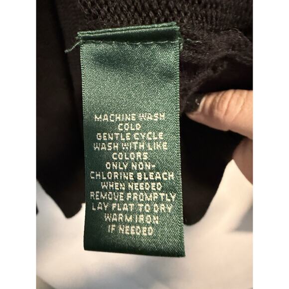 Lauren Ralph Lauren | Womens Academia Monogram Cable Sweater Black -Size Large - Picture 5 of 8